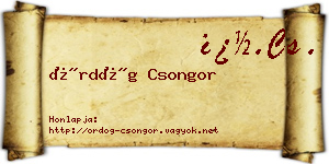 Ördög Csongor névjegykártya