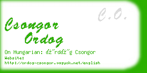csongor ordog business card